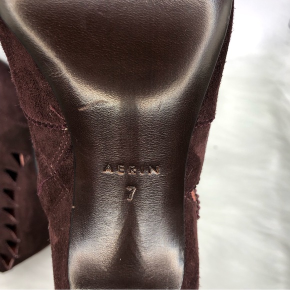 ‼️SALE‼️✨AERIN Zip-Up Suede Booties Eggplant Wmn Sz 7 - Picture 9 of 12
